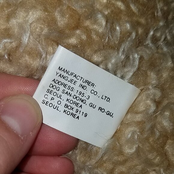 VTG Yangjee Tan Teddy Bear Plush Curly Fuzzy Brown - Picture 11 of 11